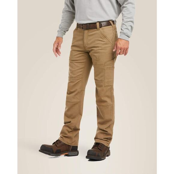 ARIAT FR M5 Canvas Straight Leg Pant 30x32 Field Khaki Stretch DuraLight NWT - Picture 1 of 16